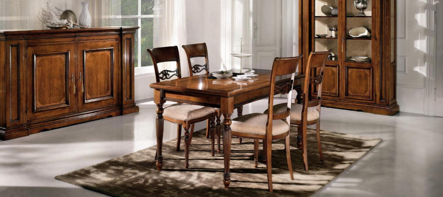 Dining room Set Suite Chairs 4x Display case Group Dining set Display cases 7 pieces. Chest of drawers