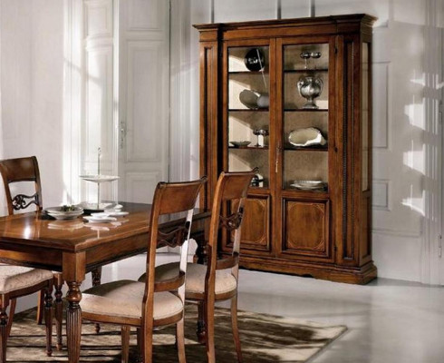 Dining room Set Suite Chairs 4x Display case Group Dining set Display cases 7 pieces. Chest of drawers