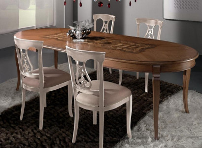 Complete Set Dining table 4x Chairs Dining room Set Ess Group Wood Table Tables 5pcs