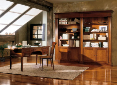 Office Furniture Furnishings Table Study room Bookshelf 2pcs. Set Italy