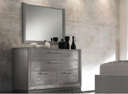 Chest of drawers Mirror Wardrobe Luxury Chests of drawers Wardrobe Shelf Console Furniture Set 2pcs.