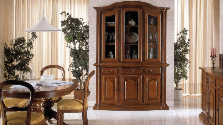 Real wood Display case Living room Furniture Sideboard Solid Wood Display cases Glass Wardrobe