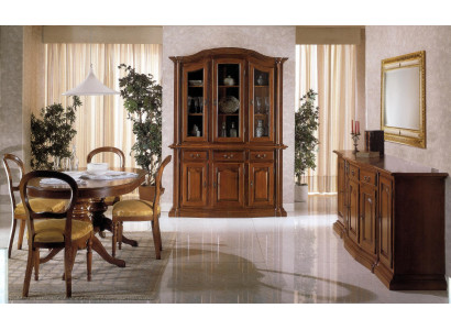 Design Dining room Set Suite 7tlg Wood Furniture Chest of drawers 4x Chair Table Display case new