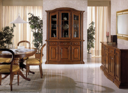 Design Dining room Set Suite 7tlg Wood Furniture Chest of drawers 4x Chair Table Display case new