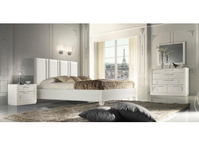 Bedroom Bed Bedside table Group Beds Luxury Bed Frame Wood Design Set 3pcs