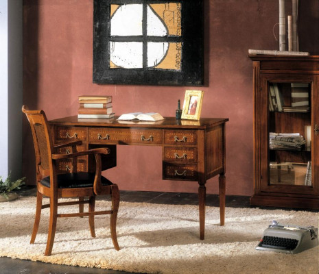 Desk and Chair from Wood with Armrests Bookshelf Office furniture Design new