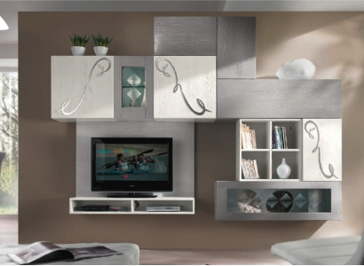 TV-cabinet Wall unit Display case Sideboard Wardrobe Wall Modern tv Wood Suite Set Furniture
