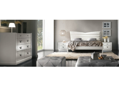 Suite Set 4pcs.Bedroom Bed Bedside table Chest of drawers Group double beds luxury