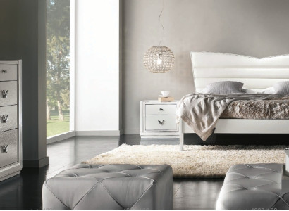 Suite Set 4pcs.Bedroom Bed Bedside table Chest of drawers Group double beds luxury