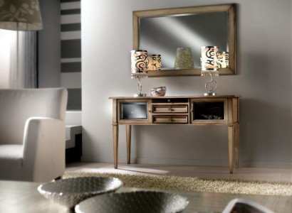 Country style Console Dressing table with Mirror Console table Brown