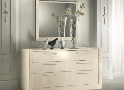 Chest of drawers Mirror Chests of drawers Group Wood Design Sideboard Side Wardrobe Shelf Set 2pcs