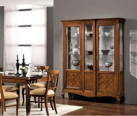 Display case Wood Luxury Cabinets Classic Sideboard Wardrobe Furniture Italian Brown