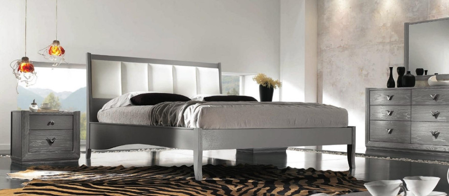 Bedroom Bed Bedside table Beds Wood Group Double Design Suite Set 3pcs.