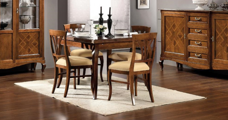 Dining room Set Suite Chest of drawers 4x Chairs Display case Group Dining set Table 7pcs.