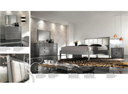 Bedroom Bed Bedside table Chest of drawers Mirror Suite Group Double new Set 5pcs