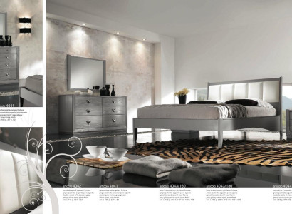 Bedroom Bed Bedside table Chest of drawers Mirror Suite Group Double new Set 5pcs