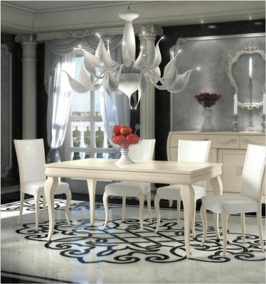 Dining room Dining table Chair Ess Table Design Group Tables Wood Modern Set 5pcs.