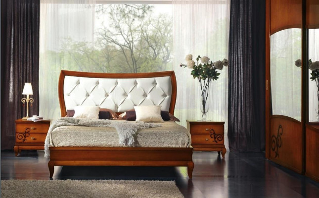 Luxury set 3 pieces.Bedroom Bed Bedside table Suite Group Beds Double Hotel