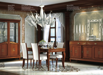 Design Set 7-piece Dining room Dining table Chair Chest of drawers Display case Group Dining Tables Wood