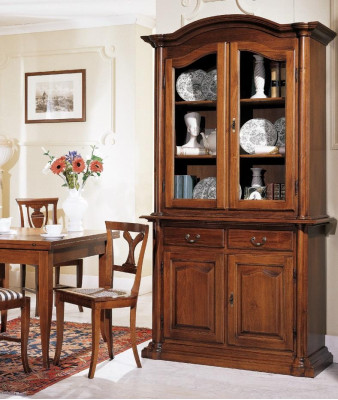Design Dining room Set Suite 6tlg Wood Furniture 4x Chair Table Display case Group new