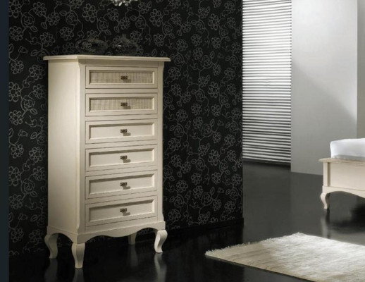Italian Bedroom Furniture Bed Bedside table Solid Wood Beds Set 4pcs.
