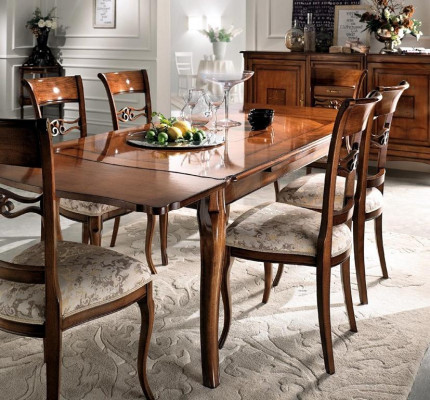 Modern Table Dining room sliding table design natural wood Dining table Real wood Furniture