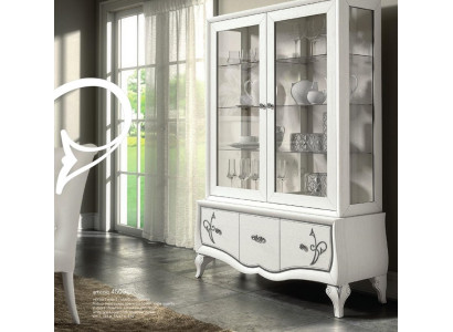 Luxury Display Case Glass Wardrobe Antique Style Modern Wood Showcases Italian Furniture