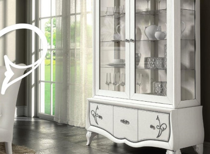 Luxury Display Case Glass Wardrobe Antique Style Modern Wood Showcases Italian Furniture