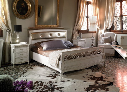 Bedroom Furniture Furnishings 3pcs. Set Complete Bed Bedside Tables Italy new