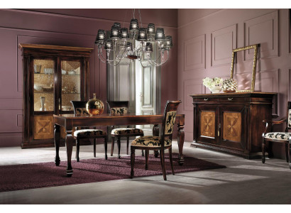 Dining room Set Suite Chest of drawers Chairs 4x Display case Group Dining set Table 7 pieces.