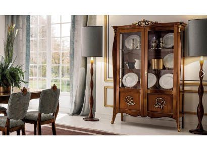 Display case Glass Wardrobe Chest of drawers Cabinets Italy Furniture Wood Style Baroque Showcases