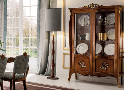 Display case Glass Wardrobe Chest of drawers Cabinets Italy Furniture Wood Style Baroque Showcases