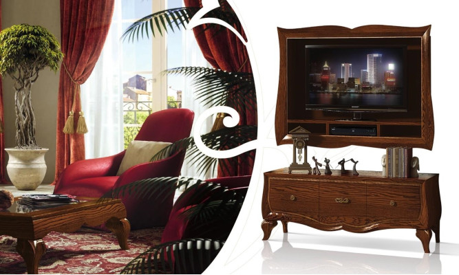 Lowboard TV-cabinet Wardrobe Sideboard Wardrobe tv Wood Classic Chest of drawers Design new