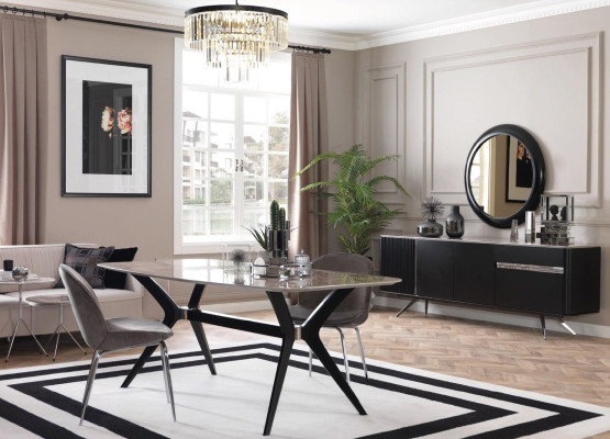 Ess Dining room Set Table 4x Chairs Set Suite Upholstery Designer 5pcs