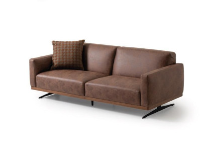 Modern leather sofa sofa 3 seater design couch living landscape brown