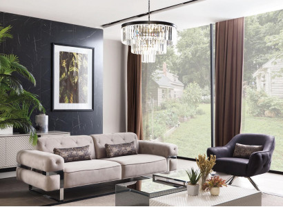 Living room Design Sofa 3 Seater Upholstery Three Seater Couch Sofas beige