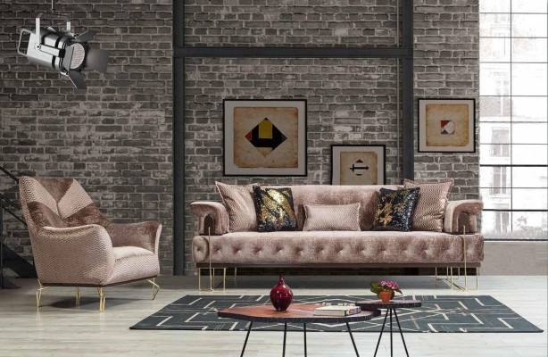 Armchair Design Living room Upholstery Wood Upholstery Modern Luxury brown new