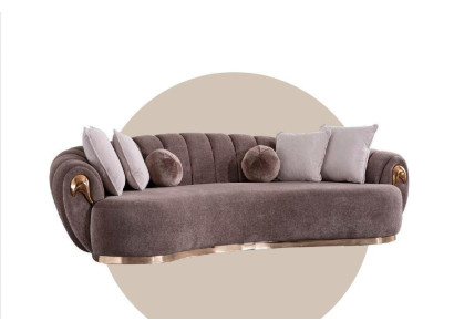 Three Seater Couch Upholstery Furniture Sofa Couches Rounded Drop Shape