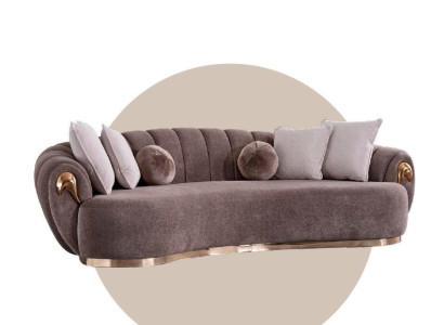 Three Seater Couch Upholstery Furniture Sofa Couches Rounded Drop Shape