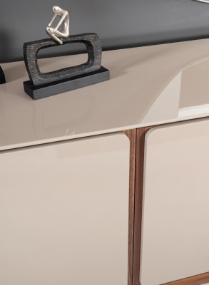 Living room Sideboard Mirror Sideboard Wood with Metal style black Chest of drawers