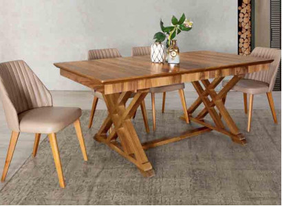 Suite Table 6x Armchair Chairs Luxury Dining set Set 7pcs Complete e Dining room
