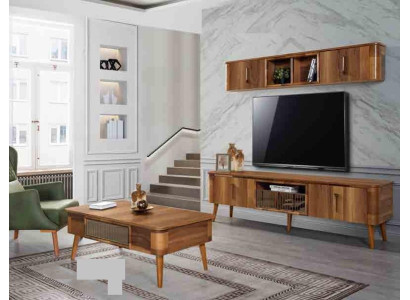 tv Wall Wood Style Modern Shelf Living room Furniture Wardrobe new modern Wall unit new