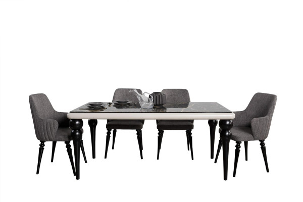 Tables Complete Set Dining table 4x Chairs Dining room Set Ess Group Wood Table 5pcs