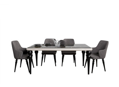 Tables Complete Set Dining table 4x Chairs Dining room Set Ess Group Wood Table 5pcs