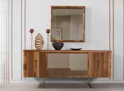 Sideboards Wood Wardrobe Furniture Chests of drawers Brown new Sideboard with Mirror Sideboard