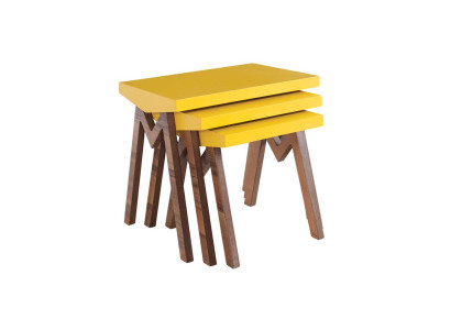 Coffee table Side table Tables Living room table Tables Wooden tables 3 pieces. set