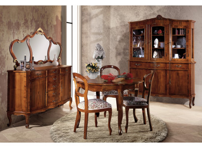 Round Dining table Dining room Table Extendable Luxury Tables Wood Italian Furniture