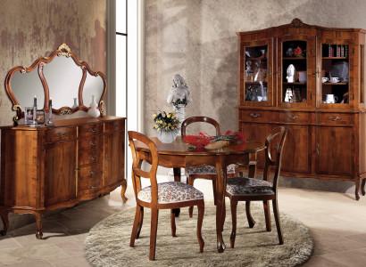 Round Dining table Dining room Table Extendable Luxury Tables Wood Italian Furniture