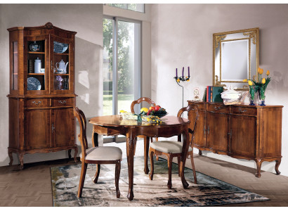 Dining room set 7 pieces. Round Dining table 3x Chairs Sideboard Ess Group Wood Table new
