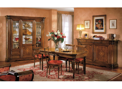 Design Dining room Set Suite 7tlg Wood Furniture Chest of drawers 4x Chair Table Display case new